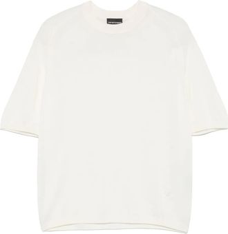 Emporio Armani T-shirt in maglia fine - Toni neutri