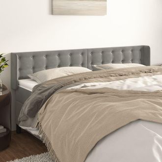 vidaXL Cabecero De Terciopelo Gris Claro 163x16x78/88 Cm Vidaxl
