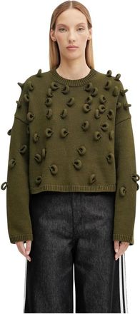 J.W.Anderson Cropped Loop Jumper - Dames - Truien - Groen - Maat: XS Katoen
