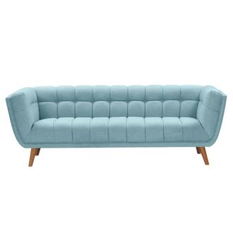 Rendez-Vous D&eacute;co Sof&aacute; de 3 plazas con tapicer&iacute;a de tela azul claro