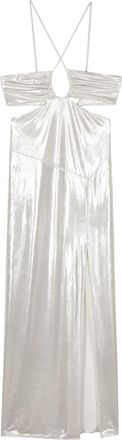 Patrizia Pepe laminated midi dress - women - Elastane/Polyester - III - White