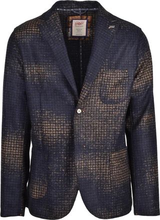 Bob Textured Bob Rounded Jacket with Notched Lapel and Button Closure