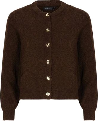 Ydence Ydence - Cardigan Eden - Dames - Truien - Bruin - Maat: XL Acryl