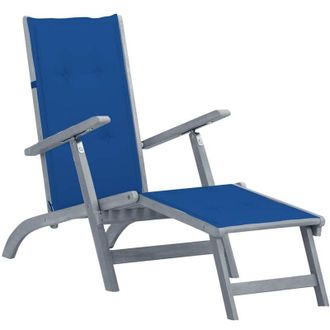 vidaXL Tumbona De Jard&iacute;n Con Reposapi&eacute;s Y Coj&iacute;n Madera Maciza Acacia Vidaxl