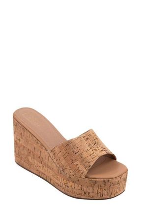 Shushop Luna Platform Wedge Sandal in Cork at Nordstrom, Size 7.5