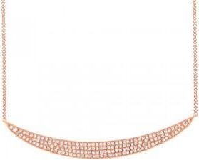 Allurez 0.42ct 14k Rose Gold Diamond Pave Crescent Necklace