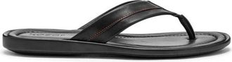 Kazar Heren zwarte teenslippers. Dit product valt groot uit. - Heren - Slippers - Zwart - 45 EU - Leer - Schoenen