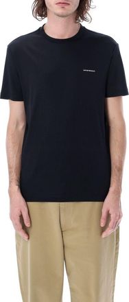 Emporio Armani Blue Embroidered Logo T-shirt