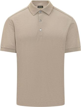 Ermenegildo Zegna Brown Solid Shirt Collar Polo