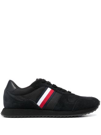 Tommy Hilfiger Signature Tape Runner sneakers - men - Recycled Polyester/Polyester/Suede/Polyurethane/Recycled Polyester/Rubber - 40 - Black