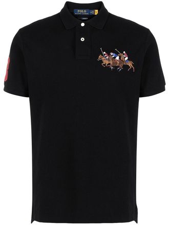 Polo Ralph Lauren logo embroidered polo shirt - Black