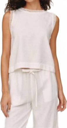 Bella Dahl Sleeveless Crochet Edge Top In Ivory Sand