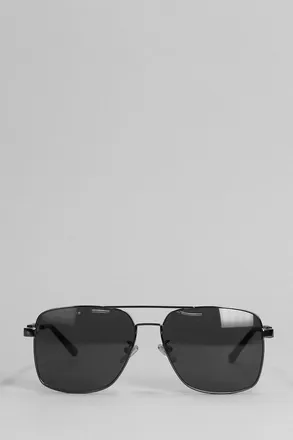 Balenciaga Occhiali Tag Navigator in lega metallica nera