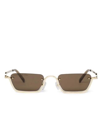 Mani&egrave;re De Voir Sacha rectangular frameless sunglasses - Gold