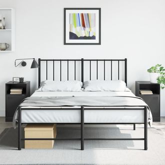 vidaXL Mesitas De Noche 2 Unidades Acero Negro 34,5x39x62 Cm Vidaxl