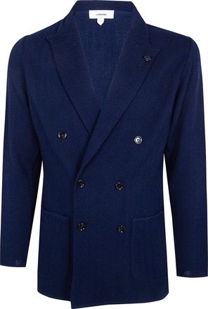 Lardini Double Breasted Jacquard Knitted Jacket