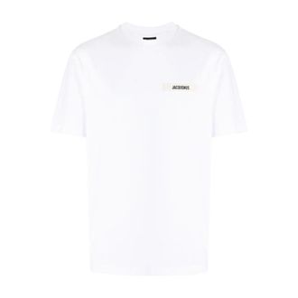 Jacquemus White Cotton T-shirt with Crewneck - male - Jacquemus - T-Shirts - White - XL - Tops