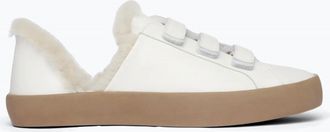 Freda Salvador Womens Libby Shearling Sneaker In White