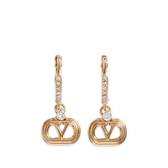 Valentino Garavani Ovalette Metal And Swarovski Crystal Earrings