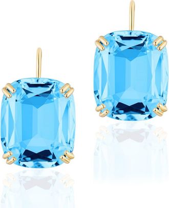 Goshwara Gossip Cushion Cut Stone Drop Earrings in Pale Blue at Nordstrom