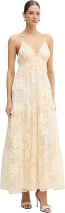 Ermanno Scervino Empire Jurk - Dames - Maxi kleedjes - Beige - XS - Kleedjes