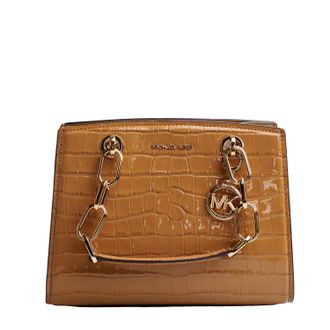Michael Kors Womens Cynthia 30S4GCYS1E Leather Satchel for Women - Brown - One Size
