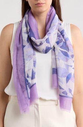 Calvin Klein Tropical Floral Oversize Scarf in English Lavender at Nordstrom Rack