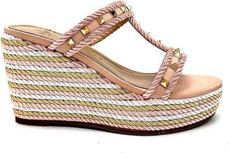 Ex&eacute; Womens Valeria Wedge Sandal In Pink/white