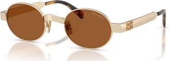 Miu Miu Round-frame Sunglasses - Gold - One Size
