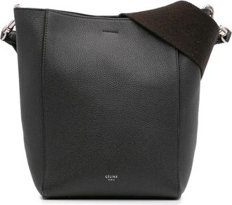 Celine Pre-owned Bucket Bags, female, Brown, Size: ONE SIZE Pre-owned Textured Leather Bucket Bag with Shoulder Strap