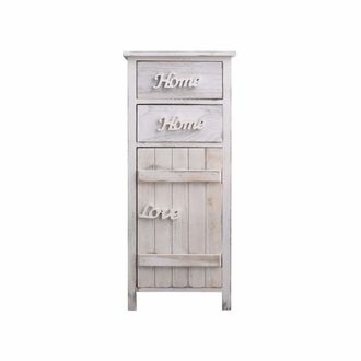 Mobili Rebecca Mueble de almacenamiento 2 cajones 1 puerta madera blanco