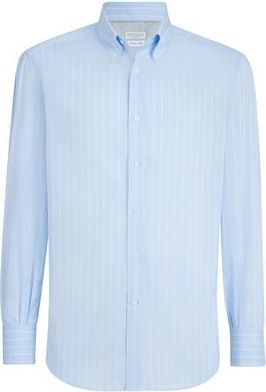 Brunello Cucinelli Button-down collar shirt in Azure at Nordstrom, Size 4X-Large Eu