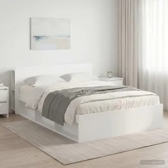 vidaXL Vidaxl Telaio Del Letto Con Storage Con Testiera Bianco 160 X 200 Cm