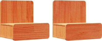 vidaXL Vidaxl - Bedside Table 2 pcs Wax brown 44 x 32.5 x 40 cm Solid pine wood