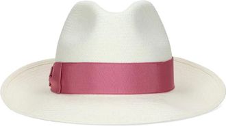 Borsalino Zonnehoed met strikdetail - Wit