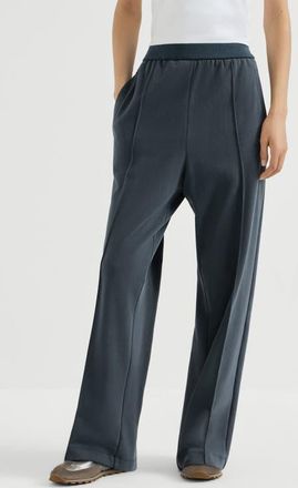 Brunello Cucinelli Cotton smooth French terry track trousers in Navy Blue at Nordstrom, Size Xxx-Large