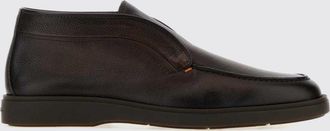 Santoni Tumbled Leather Desert Boots with Raised Apron Toe