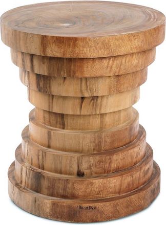 Bazar Bizar Taburete de madera de suar marr&oacute;n 40x40x45cm