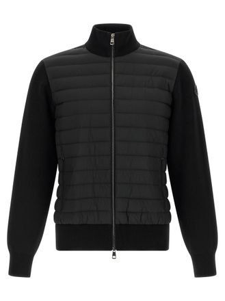 Moncler Black Quilted Zip-Up Sweater