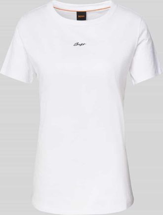 Boss Orange by Hugo Boss BOSS Orange T-Shirt mit Label-Stitching Modell Elogo in Weiss, Größe L