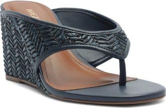 Arezzo Sara Wedge Flip Flop in Petrolwo/Navy Nautical at Nordstrom, Size 9.5