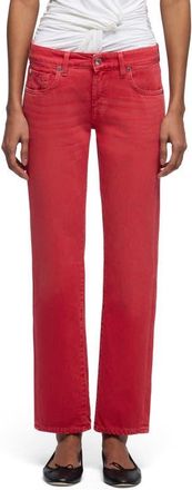 7 For All Mankind Low Rise Ankle Cigarette Jeans in Flame at Nordstrom, Size 26