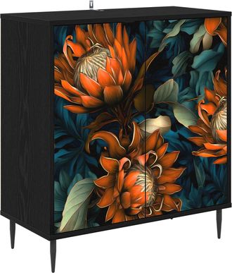 vidaXL Aparador Lochem Roble Negro 69 X 33 X 76 Cm Vidaxl