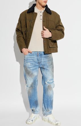 Dsquared2 Wool Polo, Mens, Beige