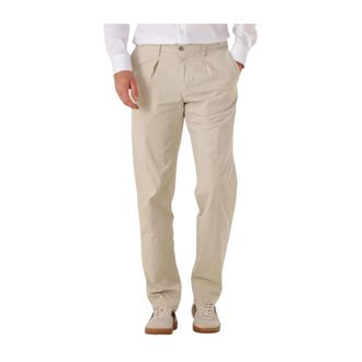 Profuomo Heren, Broeken, Beige, Maat: M Linnen