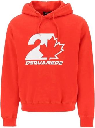 Dsquared2 Cool Fit Hoodie - Heren - Hoodies - Rood - M - Katoen - Hoodies & sweatvesten