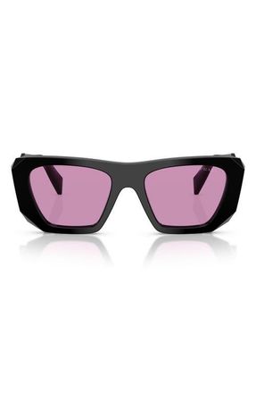 Prada 53mm Square Sunglasses in Black /Purple at Nordstrom