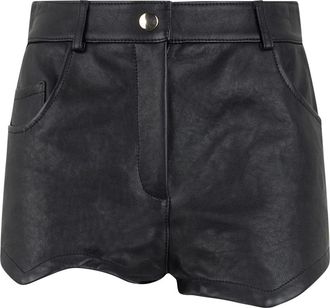 Moschino Korte Broeken, Dames, Zwart, S, Leer, Shorts met hoge taille