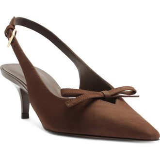 Arezzo Bowie Slingback Pointed Toe Pump in New Cocoa at Nordstrom, Size 6.5