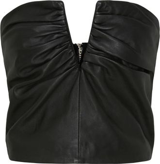 Notyz Notyz - Gedrapeerde korsettop - Dames - Tops - Zwart - Maat: L Zijde